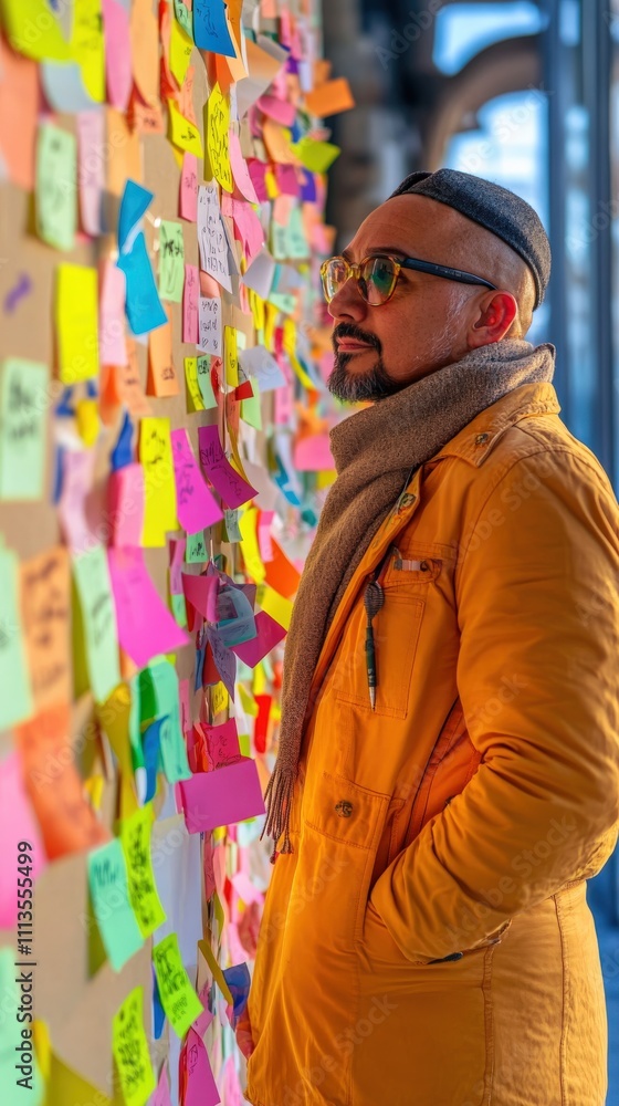 Modern Brainstorming Session with Vibrant Sticky Notes in Minimalist Workspace Modern Brainstorming Session with Vibrant Sticky Notes in Minimalist Workspace