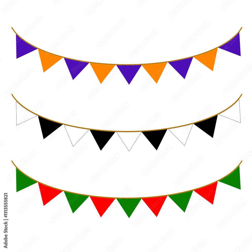 Obraz premium set of colorful ribbons. Garland