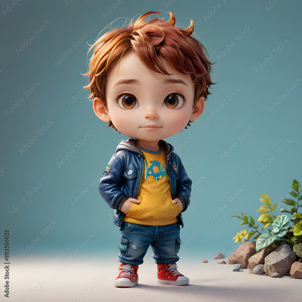 a close up of a small toy of a boy with a jacket on
a close up of a small toy of a boy with a jacket on