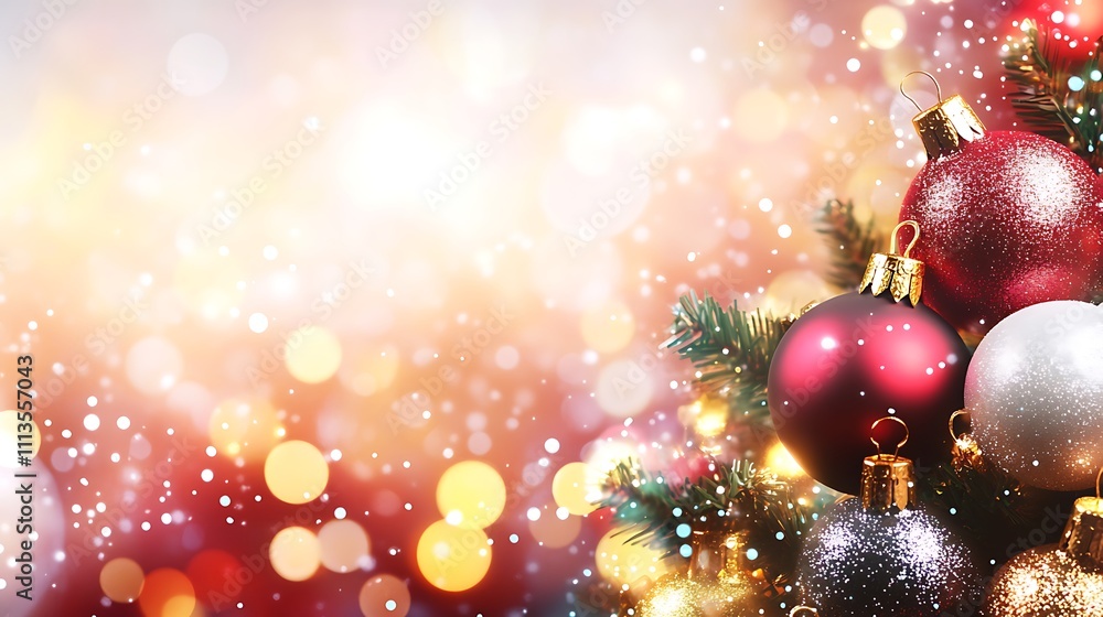 christmas background with baubles and lights christmas background with baubles and lights