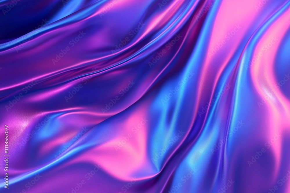 A vibrant close-up of iridescent fabric in shades of purple, blue, and pink with soft waves and folds. Perfect for luxury, abstract art, or textile design concepts. A vibrant close-up of iridescent fabric in shades of purple, blue, and pink with soft waves and folds. Perfect for luxury, abstract art, or textile design concepts.