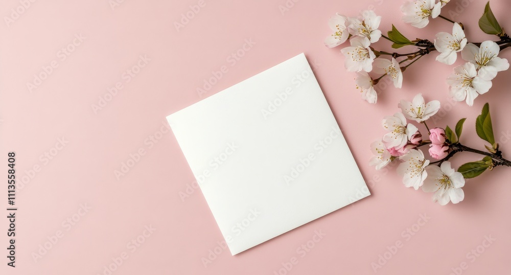 Young man posing against a pink background with cherry blossom decorations in a modern setting Young man posing against a pink background with cherry blossom decorations in a modern setting