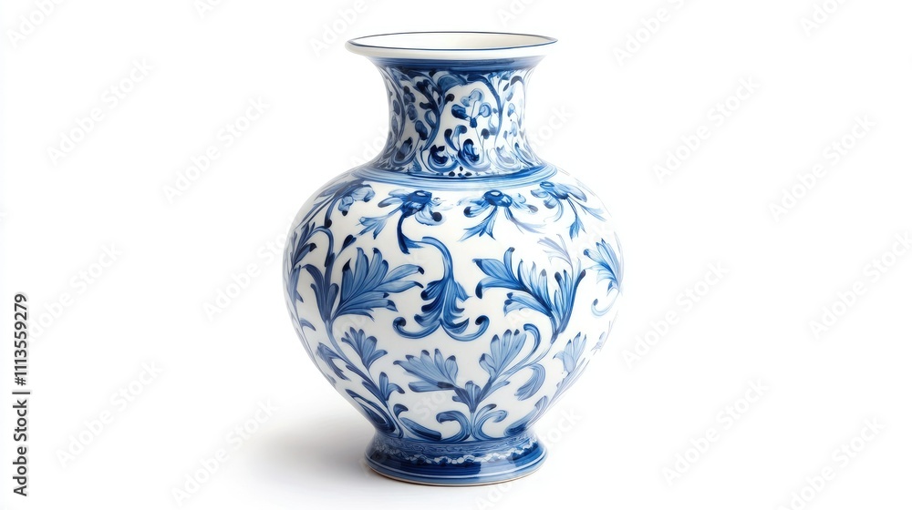 A decorative blue and white vase featuring intricate floral patterns, ideal for home decor. A decorative blue and white vase featuring intricate floral patterns, ideal for home decor.
