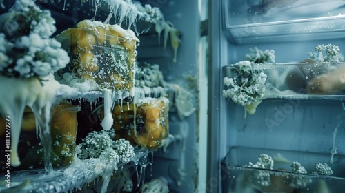 Rotting Food in Fridge: Moldy containers of old food in the fridge, releasing a strong, sour odor with every door opening, making the air unbearable.