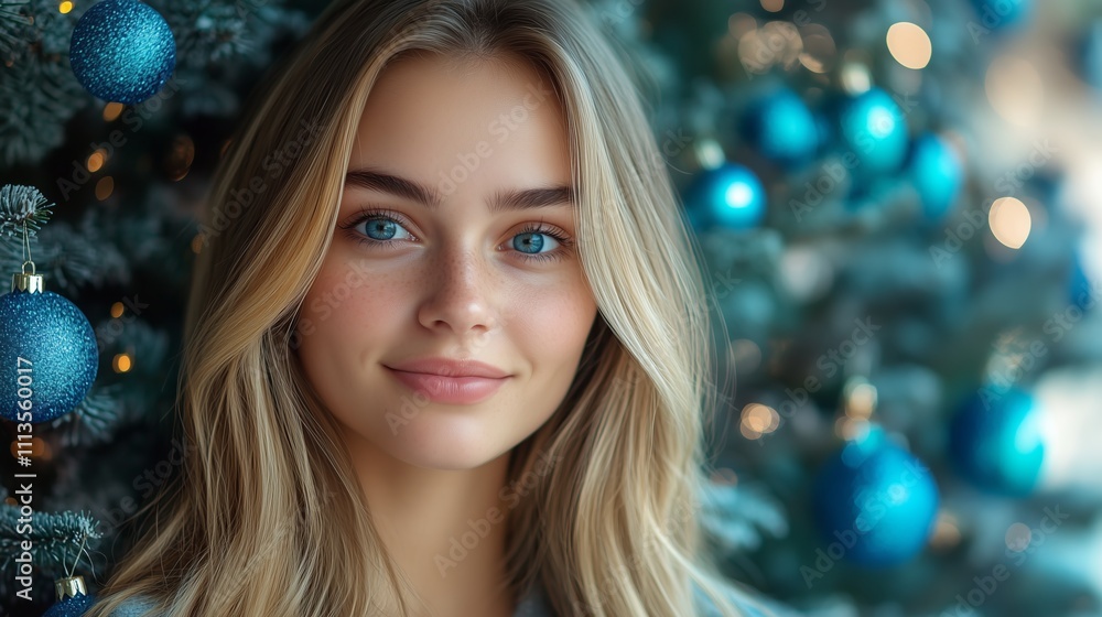 beautiful smiling young woman with long blond beautiful smiling young woman with long blond