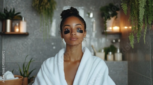 Relaxation and self care ritual in a spa like bathroom environment