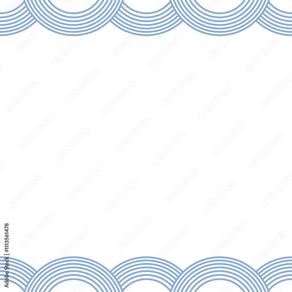 A top and bottom frame made up of several circular curves. A top and bottom frame made up of several circular curves.
