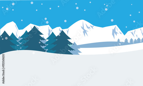 冬の森のかわいい背景イラスト素材