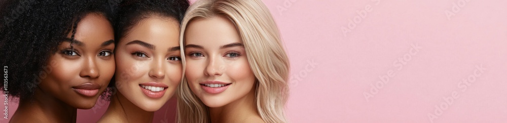 Diverse expressions of beauty through captivating eyes of three women from different backgrounds Diverse expressions of beauty through captivating eyes of three women from different backgrounds