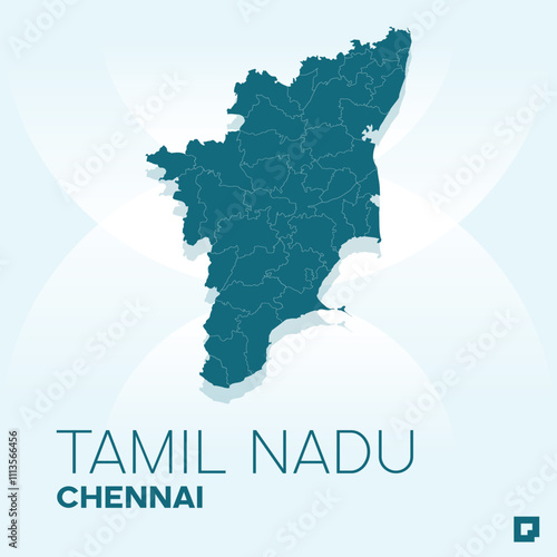 Tamil Nadu vector map, Vector map of Tamil Nadu, editable eps, AI files, Vector illustration of Tamil Nadu vector map	
