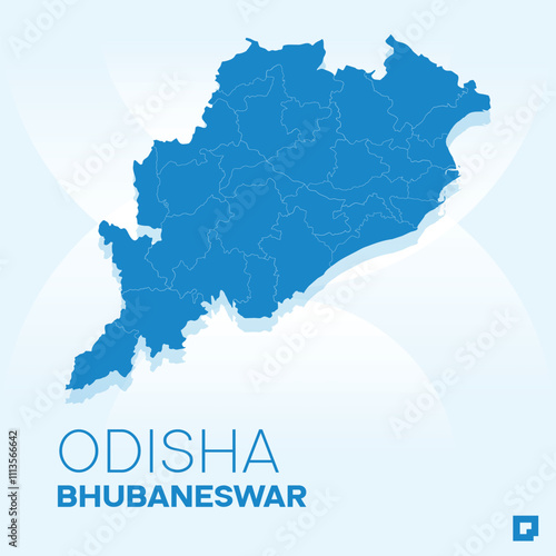 Odisha vector map, Vector map of Odisha, editable eps, AI files, Vector illustration of Odisha vector map	
