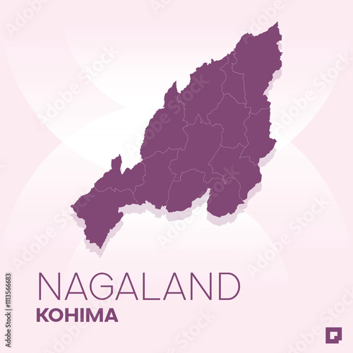 Nagaland vector map, Vector map of Nagaland, editable eps, AI files, Vector illustration of Nagaland vector map	
