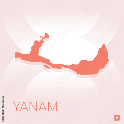 Yanam vector map, Vector map of Yanam, editable eps, AI files, Vector illustration of Yanam vector map	
