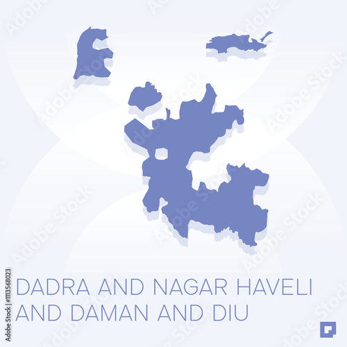 Dadra and Nagar Haveli and Daman and Diu vector map, Vector map of Dadra and Nagar Haveli and Daman and Diu, editable eps, AI files, Vector illustration of Dadra and Nagar Haveli and Daman vector map