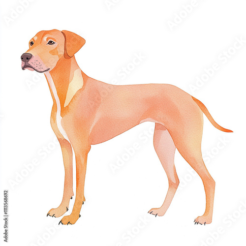 Creepy and Ugly Redbone Coonhound Dog in Simple Setting