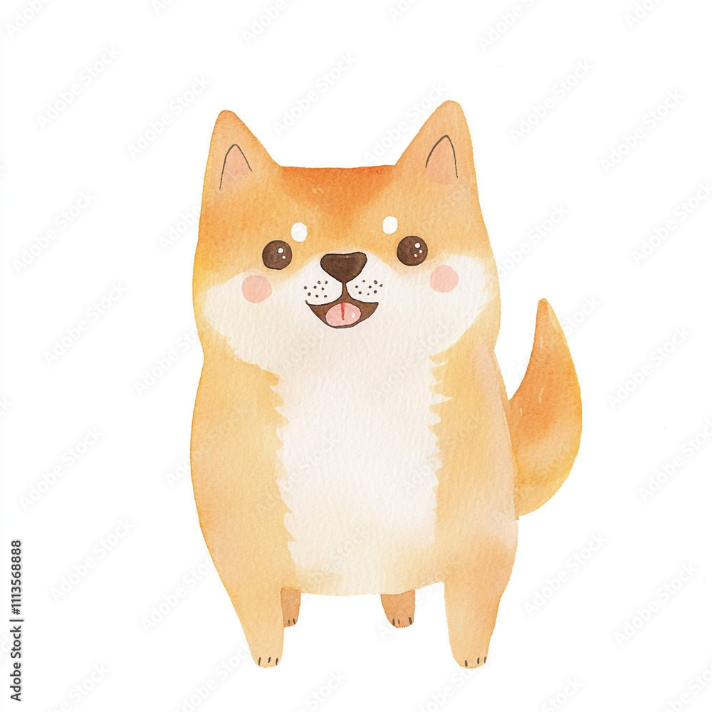 Eerie Shiba Inu Watercolor Painting: Simple Yet Creepy Dog Portrait Eerie Shiba Inu Watercolor Painting: Simple Yet Creepy Dog Portrait