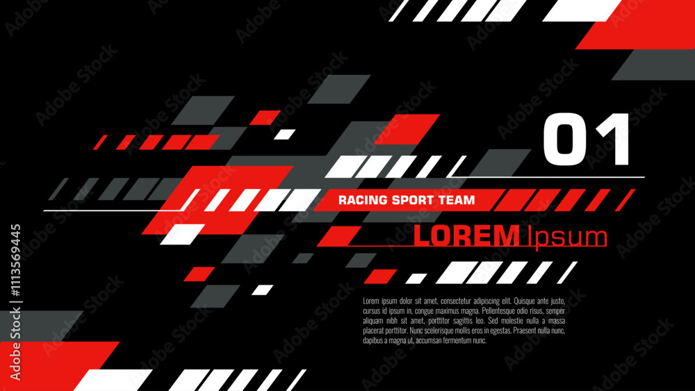 Obraz premium Racing background. Racing sport background design. Car race stripes. Speed line sticker design. Graphic sport decal element. Automobile decoration. Rally dynamic. Racing design with grunge style
