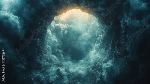 Ethereal Passage Through Stormy Celestial Archway