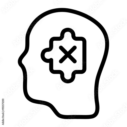 Mind Fallacy Line Icon