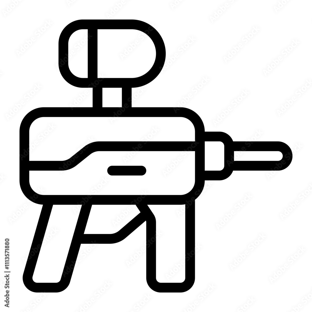 Paintball Gun Line Icon Paintball Gun Line Icon