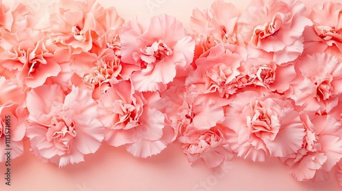 A close-up of vibrant pink carnation flowers creates a beautiful composition, highlighting the delicate petals of pink carnations, with ample copy space for text overlay.