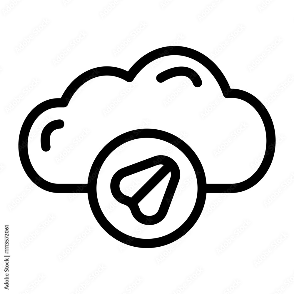 Share Cloud Line Icon Share Cloud Line Icon
