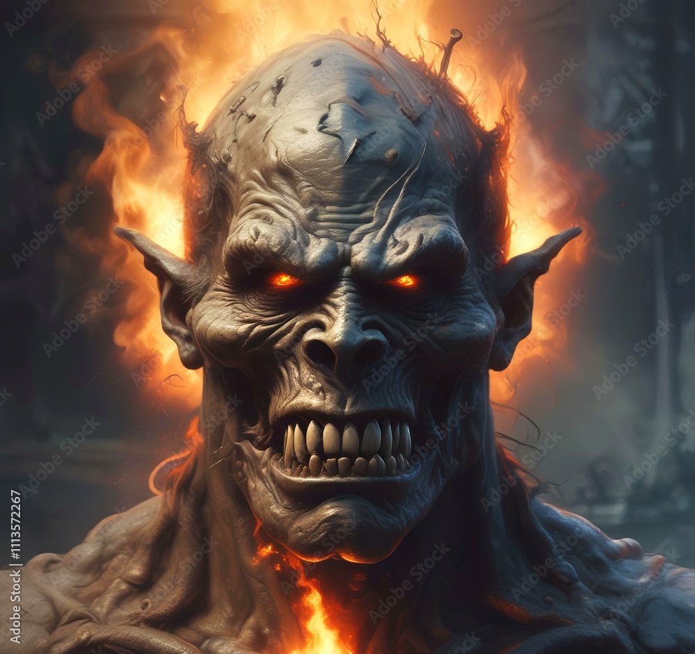 Illustration of devil spooky face in dramatic smoke. Illustration of devil spooky face in dramatic smoke.
