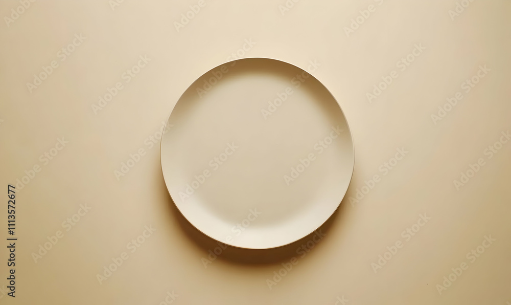 A simple, elegant plate on a neutral background, emphasizing minimalism and design. A simple, elegant plate on a neutral background, emphasizing minimalism and design.