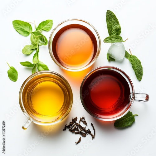 Menu Random Tea White background Hot Ice Choose Your Preference photo