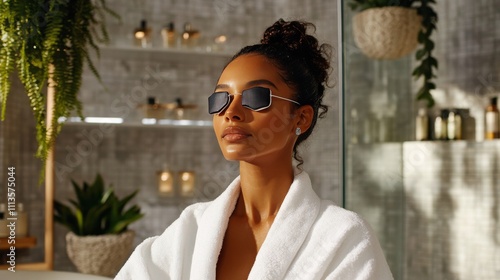 Relaxation and self care ritual in a spa like bathroom environment