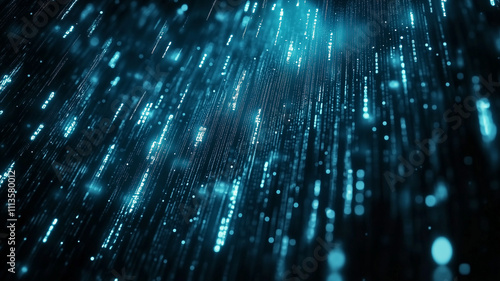 Digital Code Rain in Futuristic Style 