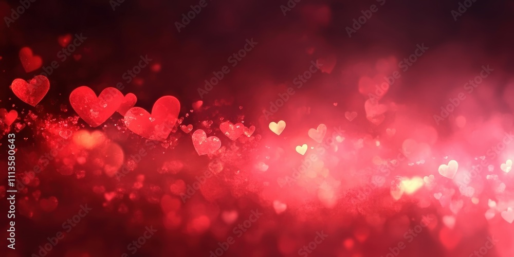 Abstract Valentine's Day Background with Heart Shapes and Soft Red Bokeh Effect for Romantic Celebrations and Greetings Abstract Valentine's Day Background with Heart Shapes and Soft Red Bokeh Effect for Romantic Celebrations and Greetings