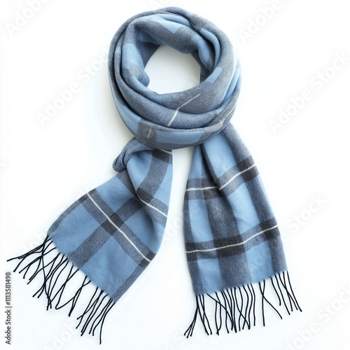 Blue Classic Cashmere Winter Scarf photo