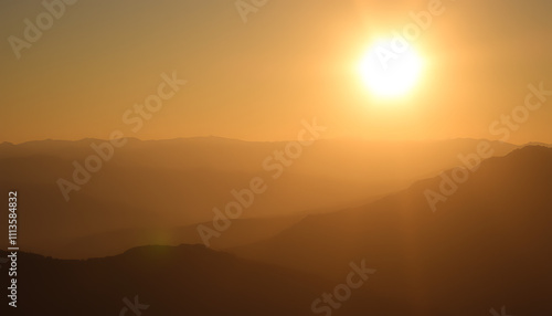 Wallpaper Mural Sunset Over Mountain Ranges, Torontodigital.ca