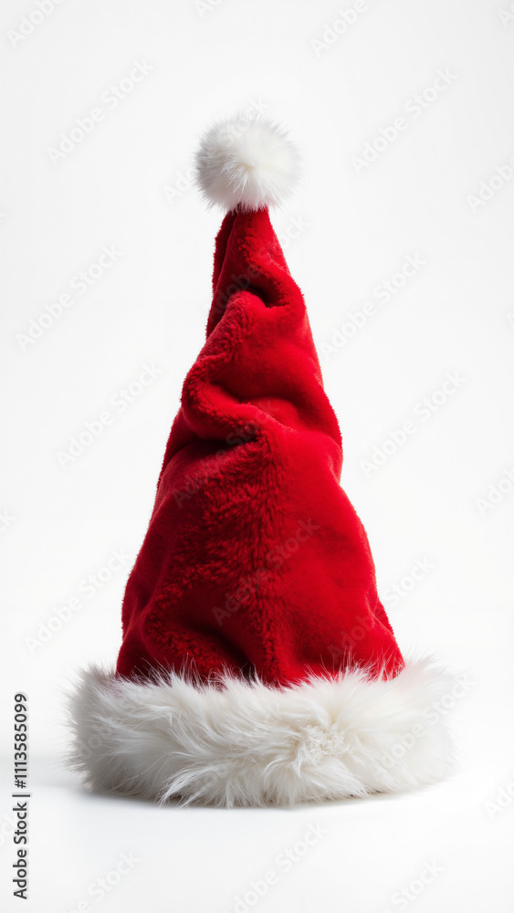 Festive Red Santa Hat on White Background: Perfect for Holiday Marketing, Christmas Designs, and Seasonal Promotions Festive Red Santa Hat on White Background: Perfect for Holiday Marketing, Christmas Designs, and Seasonal Promotions