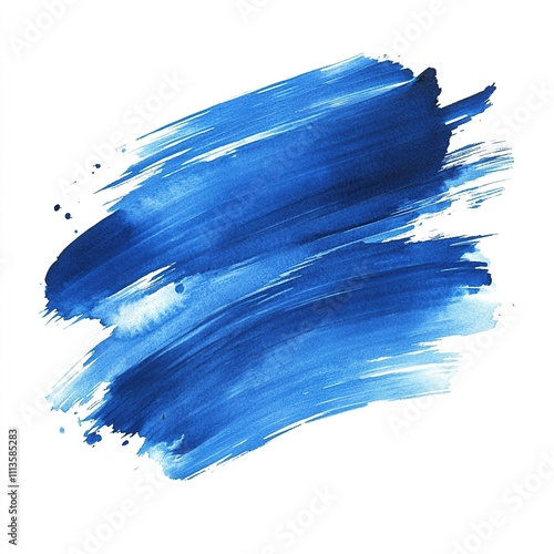Abstract blue paint brush stroke.