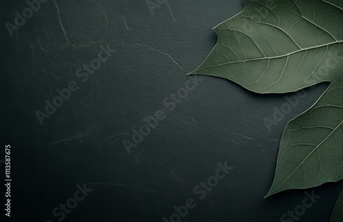 Close up view of green leaves showcasing intricate patterns and textures in n...