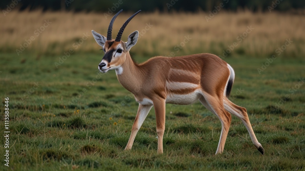 Fototapeta premium Saiga Antelope in Pasture