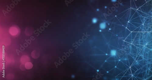 Vibrant light trails with purple and blue colors create a stunning abstract b...