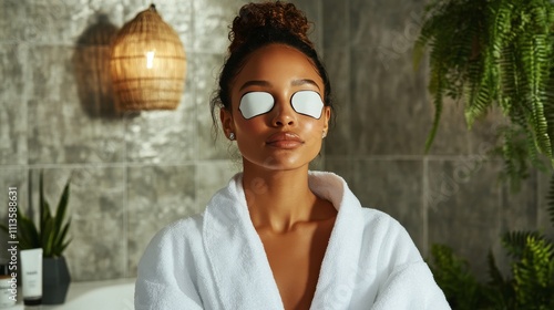 Relaxation and self care ritual in a spa like bathroom environment