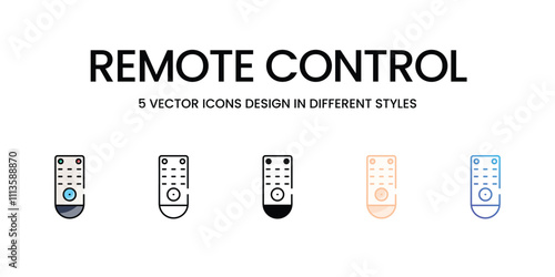 Remote Control icons set in different style vector stock illustration