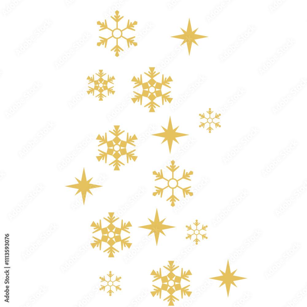 Gold Snowflake with Stars Gold Snowflake with Stars