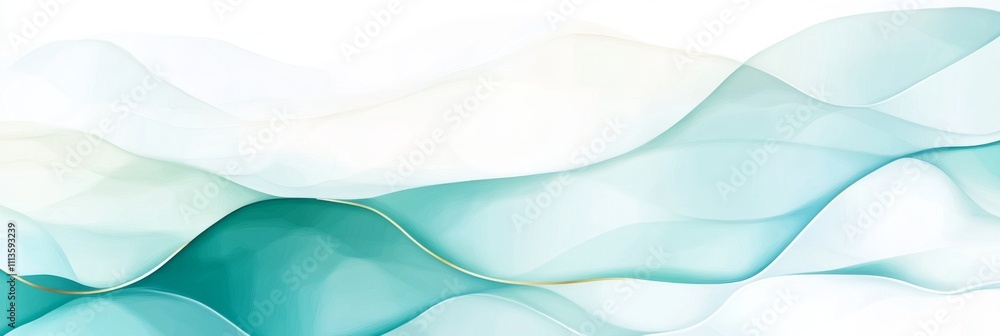 Fototapeta premium Teal and White Islamic Geometric Pattern Banner with Arabesque Motifs