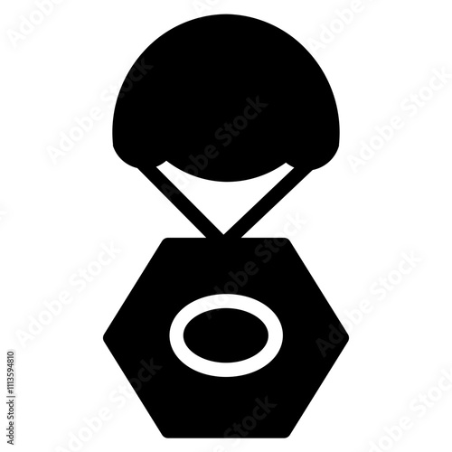 Lander Parachute Space Glyph Icon