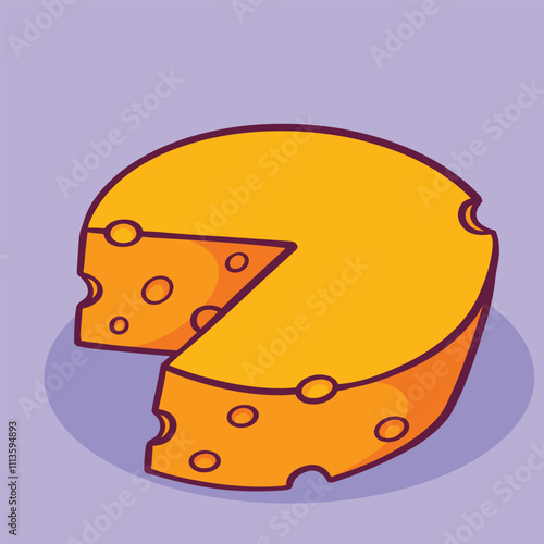 Round Cheese cartoon cute hand drawn illustration