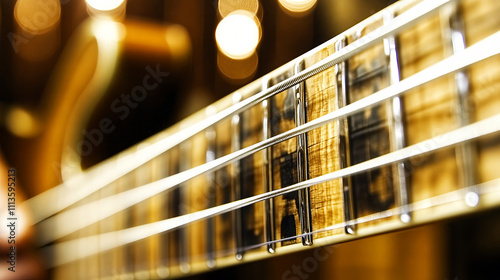 Bass guitar close up, embracing the rhythm of jazz music