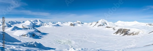 A stunning view of Mt Vinson in the Sentinel Range of the Ellsworth Mountains, Antarctica, icy, snow photo