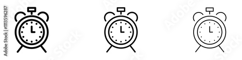 Alarm clock icons in tree different stroke sizes