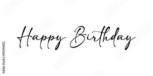 Happy Birthday typography vector with handwritten calligraphy. isolated on transparent background