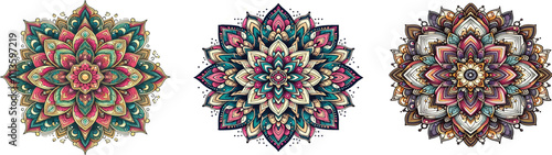 Print  Flower Mandala. Vintage decorative elements. Oriental pattern, vector illustration. Islam, Arabic, Indian, moroccan,spain, turkish, pakistan, chinese, mystic, ottoman motifs. Coloring book page